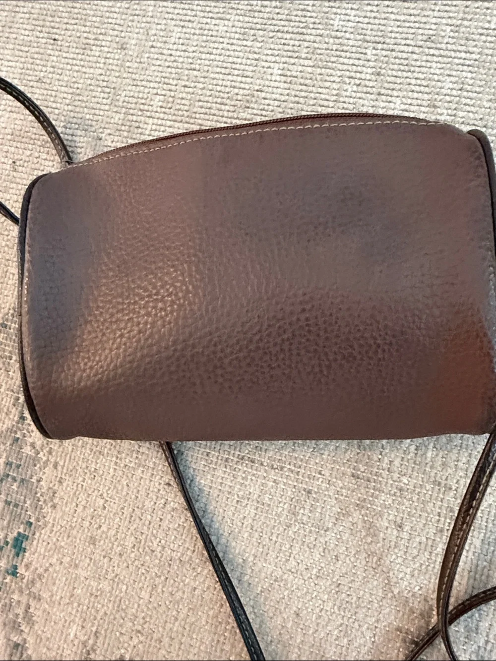 Esprit Vintage Dark Brown Pebbled Leather Small Crossbody